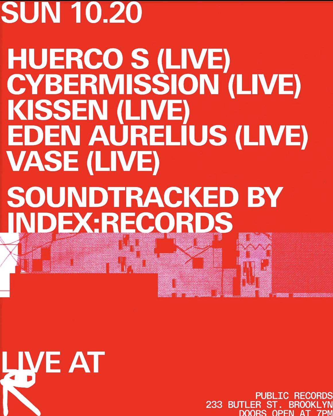 Quadraphonic Radial Live Set — Public Records, New York event poster